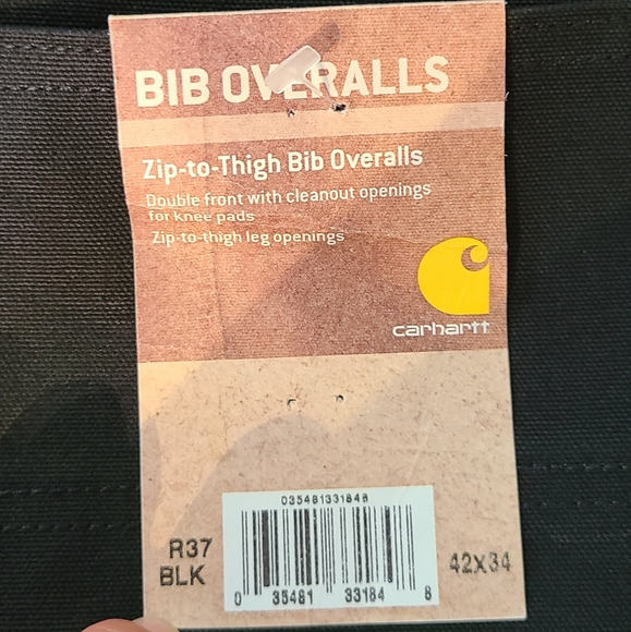 Carhartt Men's Zip To Thigh Bib Overall Unlined - Picture 6 of 6